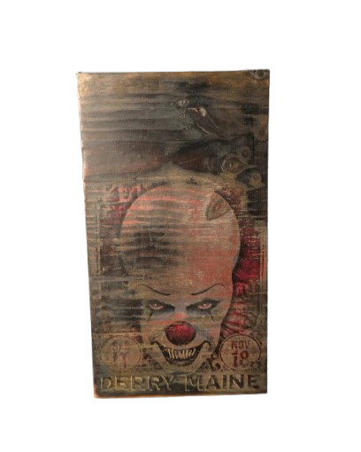 Peinture sur bois : ça le clown