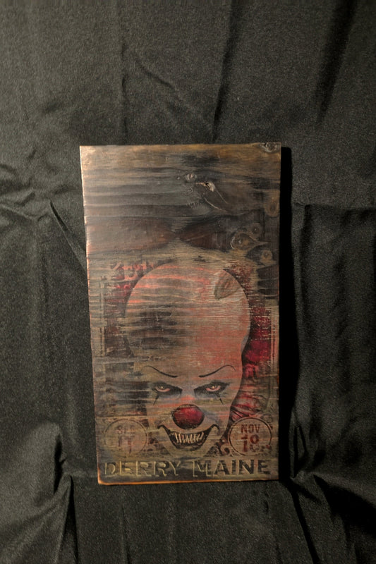 Peinture sur bois : ça le clown